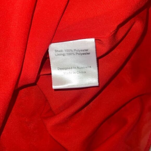 Tiger Mist Off-The-Shoulder Babydoll Mini Dress Smocked Red Paisley sz S Small - Picture 8 of 8